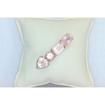 M&J Savitt Pink Quartz Sterling Pin