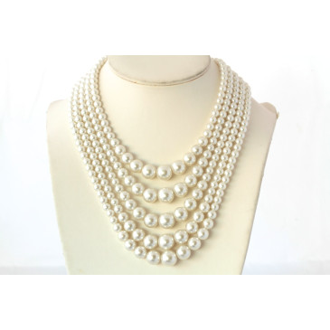 Vintage 5-Strand Pearl Necklace