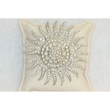 Huge Vintage Rhinestone Sunburst Brooch