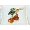 Austria Vintage Frosted Gold Pears Pin