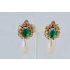 Pearl and Emerald Crystal Earrings