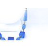 Czech Art Deco Blue Glass Cube Necklace