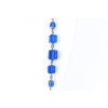 Czech Art Deco Blue Glass Cube Necklace