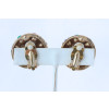Vintage Cabochon Dome Clip Earrings     