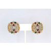 Ruby Emerald and Pearl Earrings
