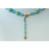Vendome Vintage Green Glass and Crystal Necklace and Clip Earrings