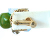 Vendome Vintage Green Glass and Crystal Necklace and Clip Earrings