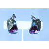Vintage Austria Purple Pear Earrings