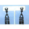 Kenneth Jay Lane Art Deco Crystal Chandelier CrClip Earrings