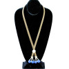 Art Deco Blue Glass Lariat Necklace 