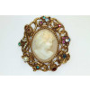 Vintage Shell Cameo Jewel Pin
