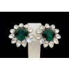 Vintage Emerald Crystal Clip Earrings