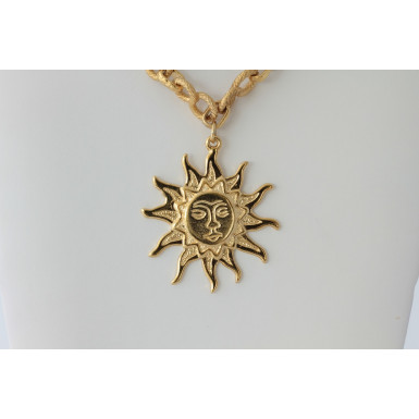 Italian Sun Pendant Necklace