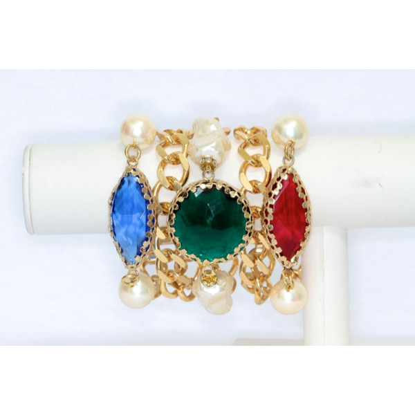 Sherri L. Jennings Crystal Baroque Pearl Bracelet