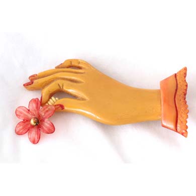 1930 Bakelite & Celluloid Lady Hand Pin