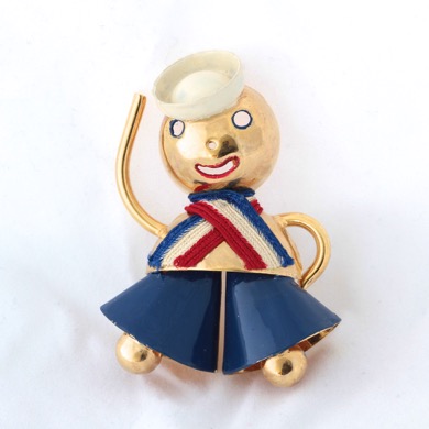 1930 Enamel Patriotic Sailor Pin